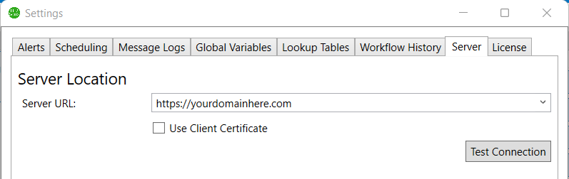 Server URL in Integration Host